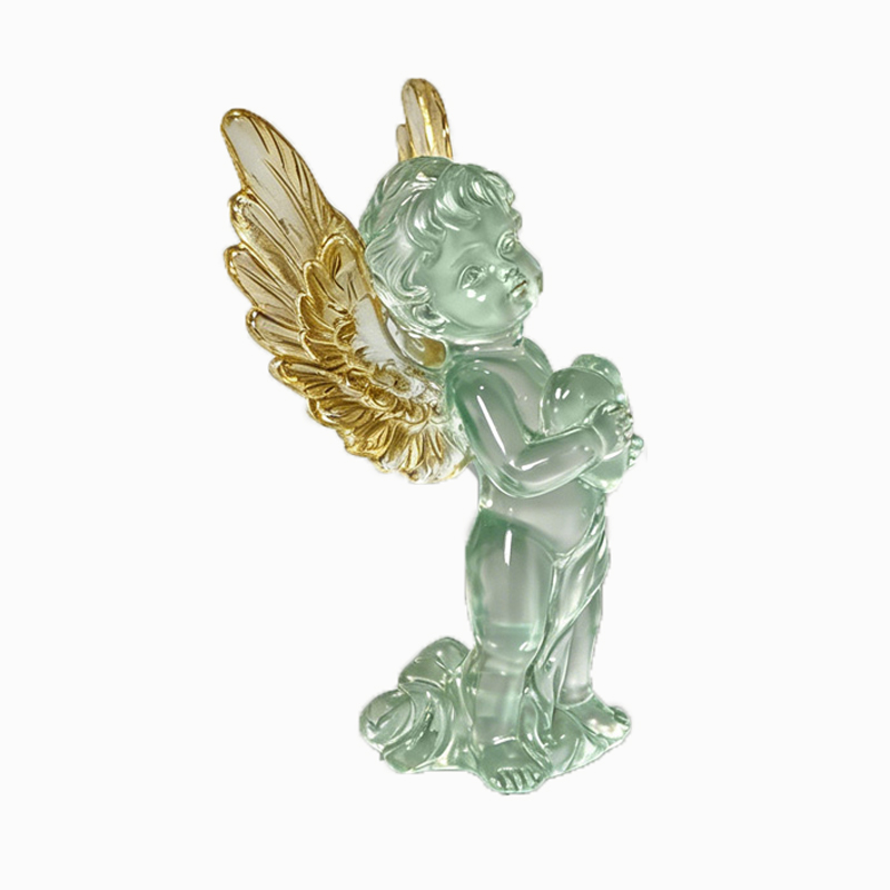 Half-translucent mint green imitation glass-like little angel